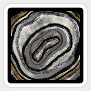 Black and Gold Geode Sticker